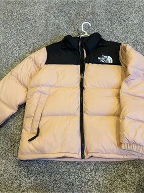 The North Face Pink and Black Puffer Jacket